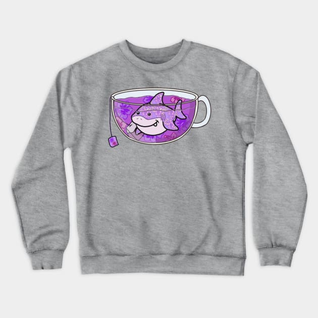 Shark Tea Crewneck Sweatshirt by Octopus Cafe
